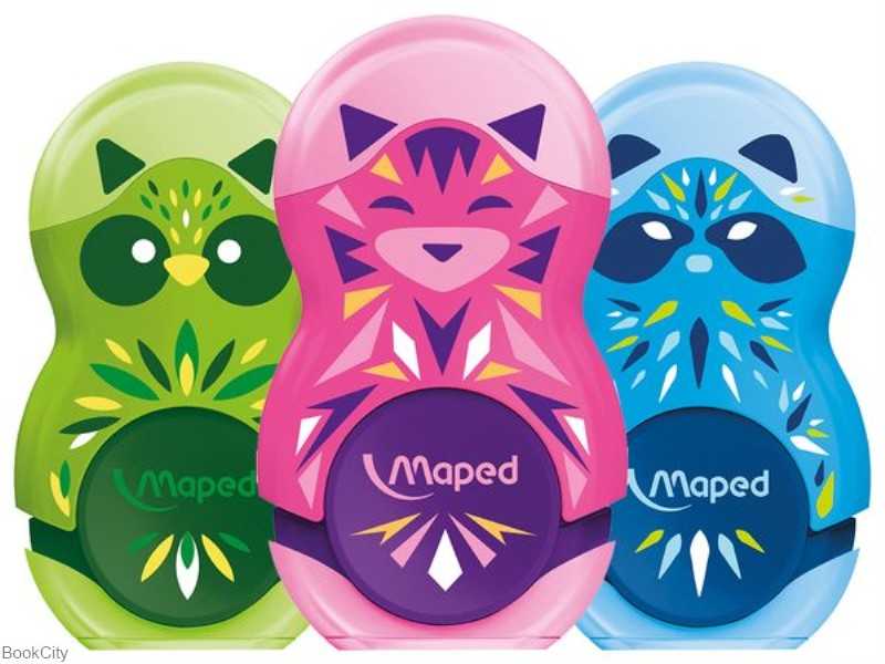 تراش تک سوراخ مخزن‌دار با پاک‌کن Maped 049113 Mini Cute