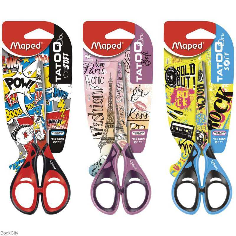 قیچی 16cm رنگی Maped 466910 Tatoo