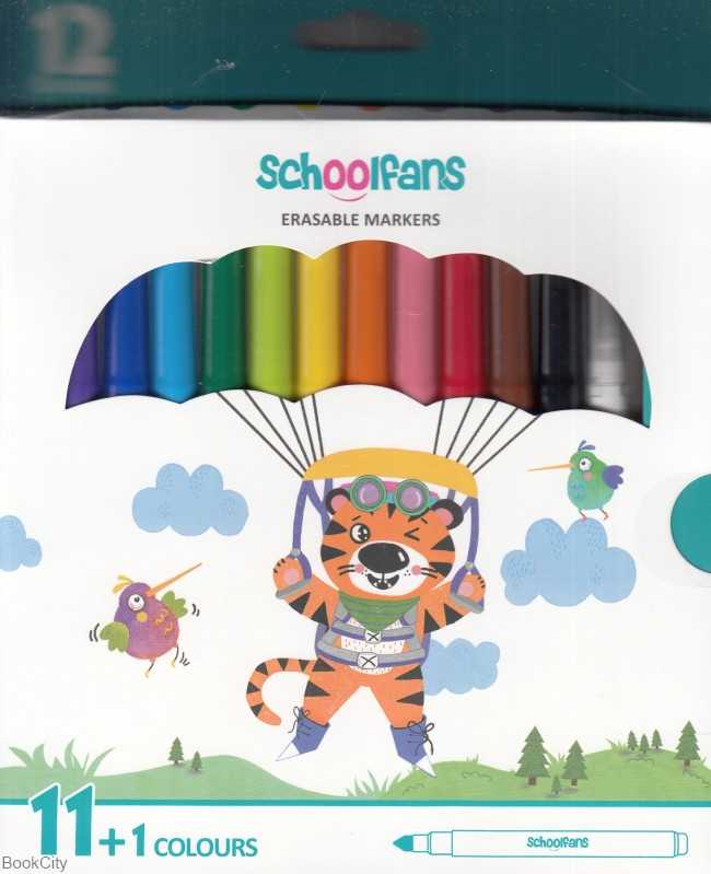 ماژیک 12 رنگ پاکشو schoolfans FA92434 Erasable
