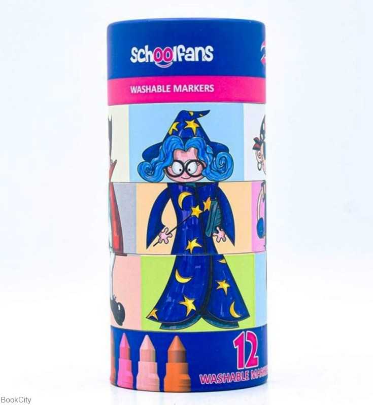 ماژیک 12 رنگ استوانه schoolfans FA92412 - 0