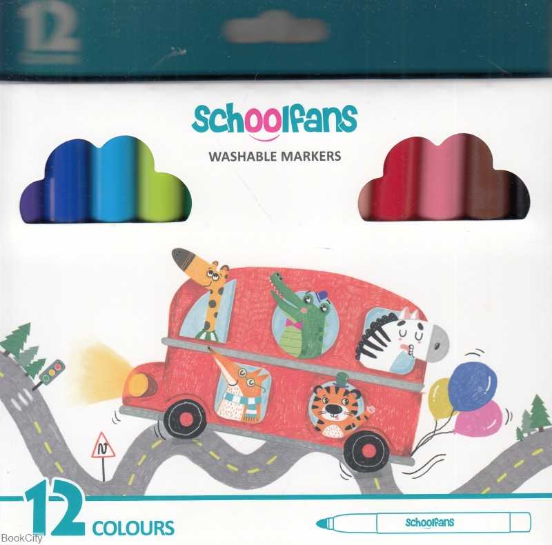 ماژیک 12 رنگ schoolfans FA92413 Washable
