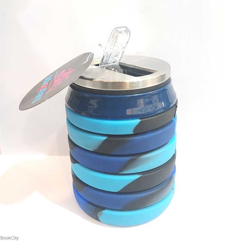 قمقمه سیلیکونی تاشو آبی schoolfans 9309-1
