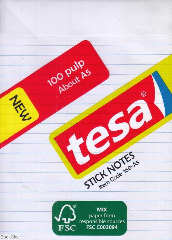 یادداشت چسب‌دار 100 برگ A5 خط‌دار سفید