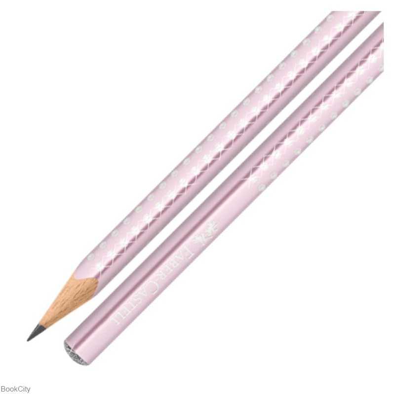 مداد مشکی بدنه صورتی متالیک FABER CASTELL 118261 Sparkle