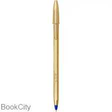 خودکار آبی بدنه طلایی BiC Cristal Shine