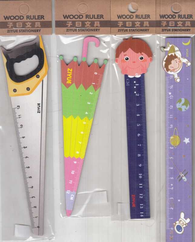خط‌کش 15cm چوبی فانتزی