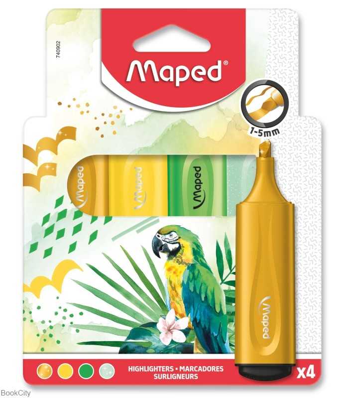 ماژیک های‌لایت 4 رنگ متالیک طیف زرد و سبز Maped 740902 - 0