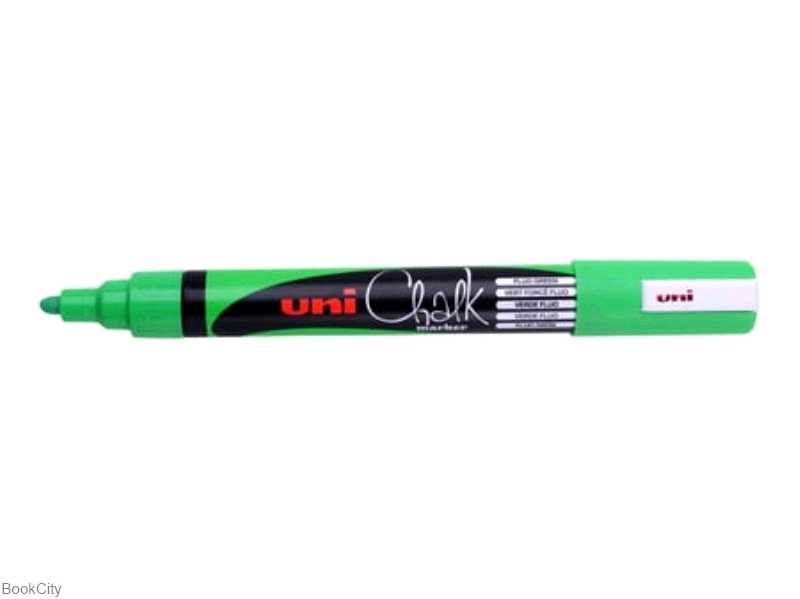 ماژیک گچ شیشه سبز فسفری نوک گرد Uniball PWE-5M - 0
