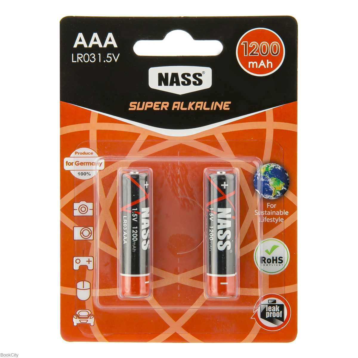 باتری نیم قلمی 2 عددی NASS 508 Super Alkaline