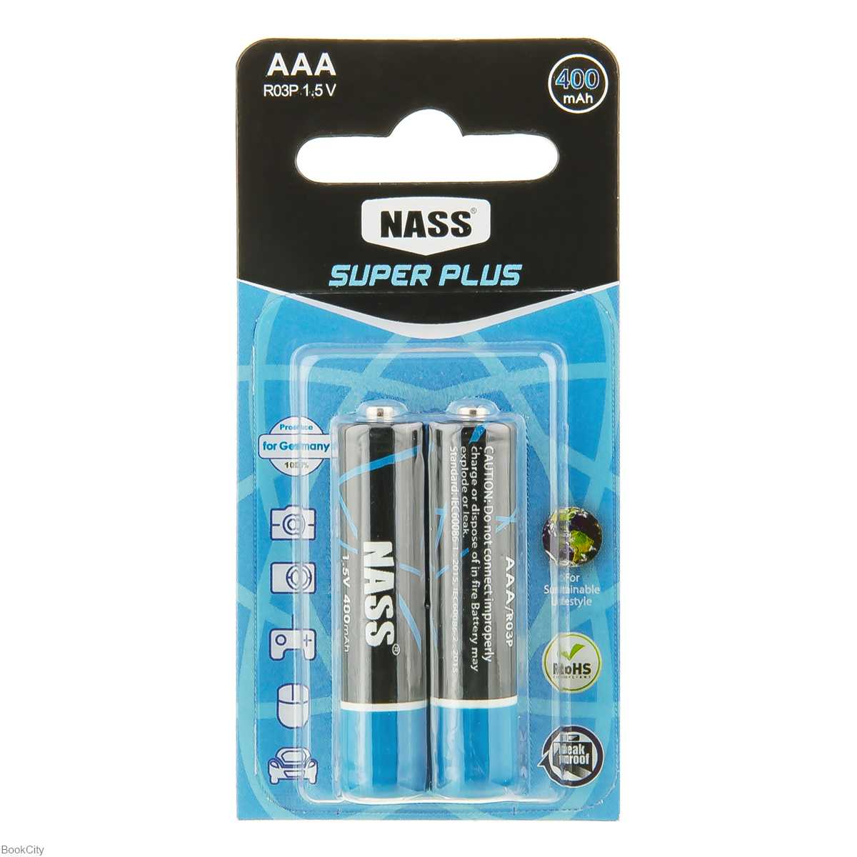 باتری نیم قلمی 2 عددی NASS 412 Super Plus - 0