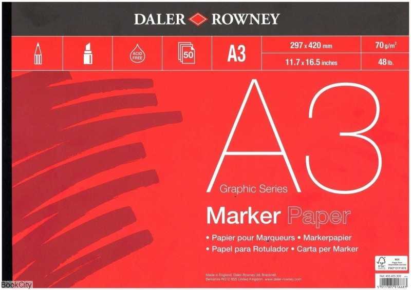 دفتر طراحی 50 برگ DALER ROWNEY 403425300 Marker Paper 70gr A3