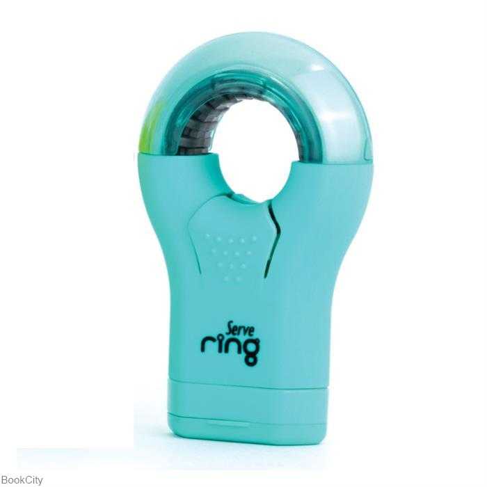 پاک‌کن و تراش تک سوراخ مخزن‌دار فیروزه‌ای Serve Ring