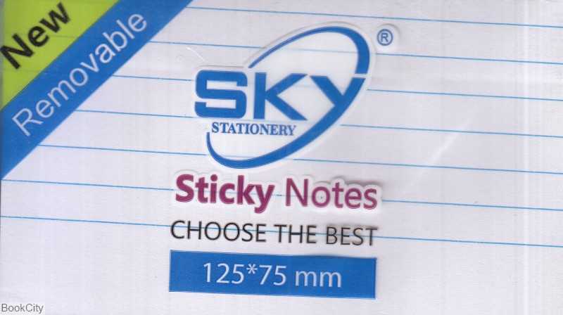 یادداشت چسب‌دار 100 برگ 75×125 سفید خط‌دار Sky 1073
