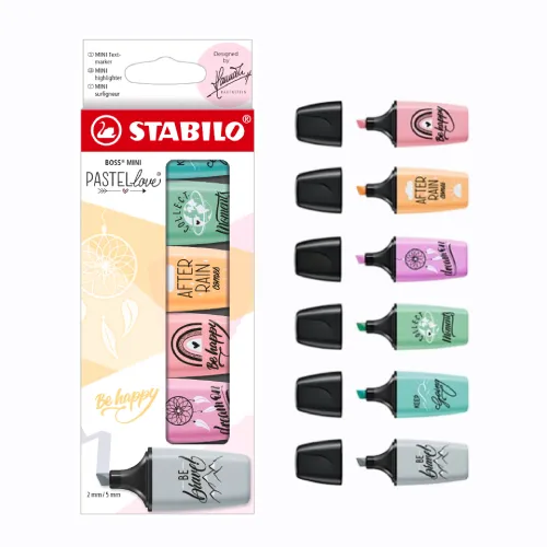 ماژیک های‌لایت 6 رنگ پاستلی STABILO 07/-06-29 Boss Mini