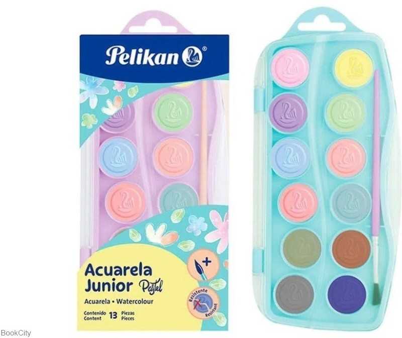 آبرنگ 12 رنگ پاستلی Pelikan Acuarela Junior - 0