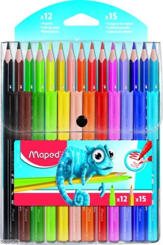 ست مدادرنگی و ماژیک 27 عددی (12+15) Maped 984701 Colorpeps Ocean