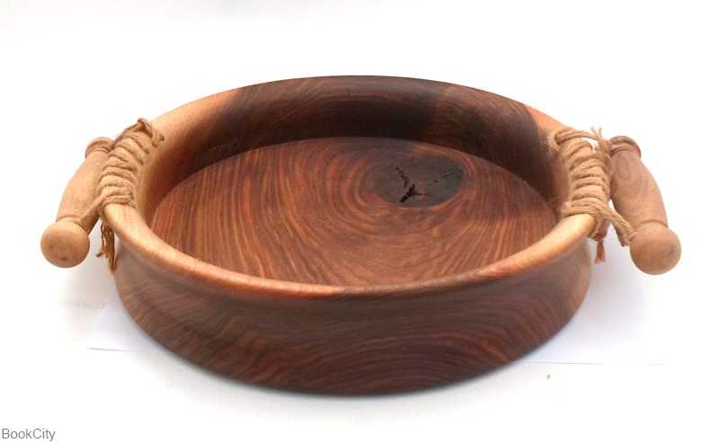 سینی چوبی دسته کنفی نقطه پررنگ