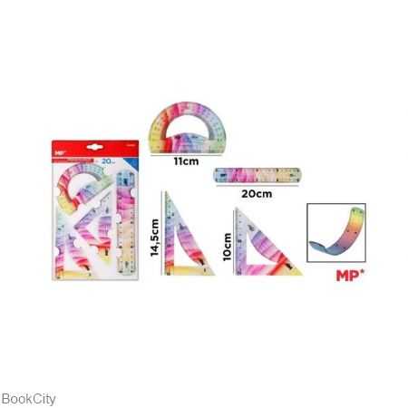 ست 4 تکه خط‌کش گونیا نقاله ژله‌ای MP PA159P