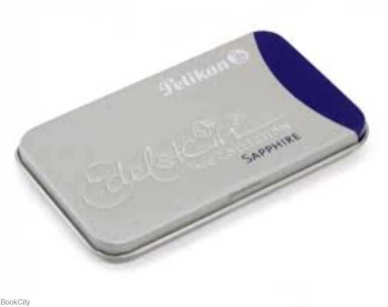 جوهر فشنگی آبی یاقوتی 6 عددی بلند جعبه فلزی Pelikan 339630 Sapphire - 0