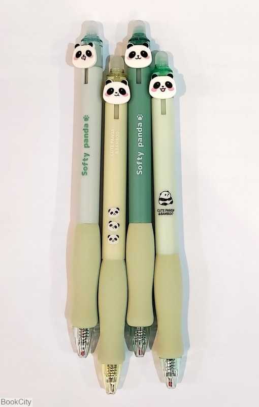 خودکار آبی گریپ‌دار پاک‌کن‌دار Lex Softy Panda D849 0.5