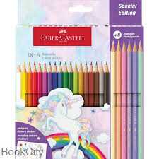 مدادرنگی 24 رنگ مقوایی تک شاخ FABER CASTELL 111221