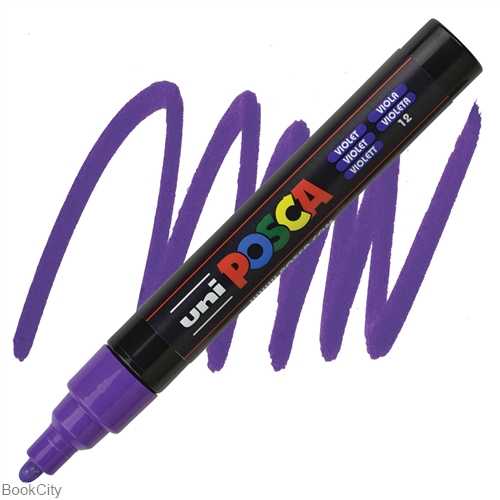 ماژیک پوششی بنفش نوک گرد Uniball PC5M Posca 1.8-2.5mm