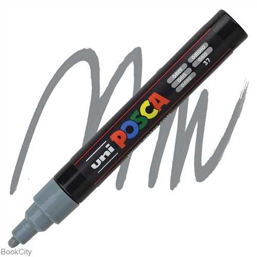 ماژیک پوششی طوسی نوک گرد Uniball PC5M Posca 1.8-2.5mm