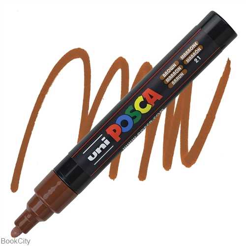 ماژیک پوششی قهوه‌ای نوک گرد Uniball PC5M Posca 1.8-2.5mm