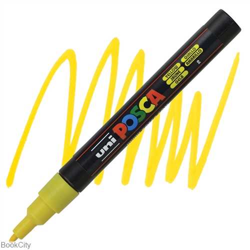 ماژیک پوششی زرد نوک گرد Uniball PC3M Posca 0.9-1.3mm