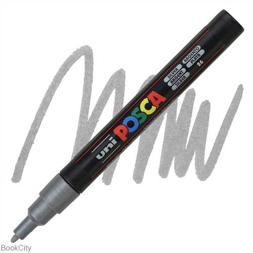 ماژیک پوششی نقره‌ای نوک گرد Uniball PC3M Posca 0.9-1.3mm