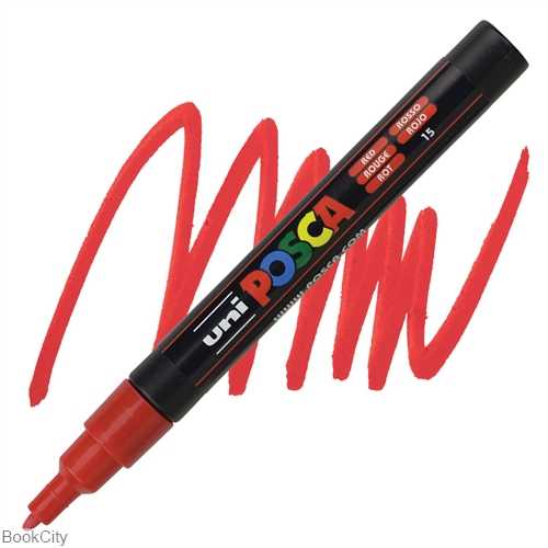ماژیک پوششی قرمز نوک گرد Uniball PC3M Posca 0.9-1.3mm