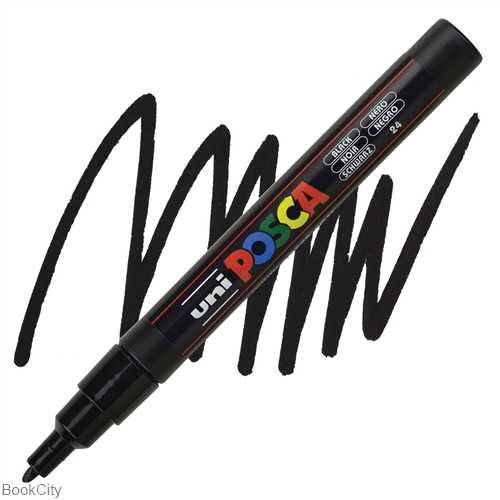 ماژیک پوششی مشکی نوک گرد Uniball PC3M Posca 0.9-1.3mm