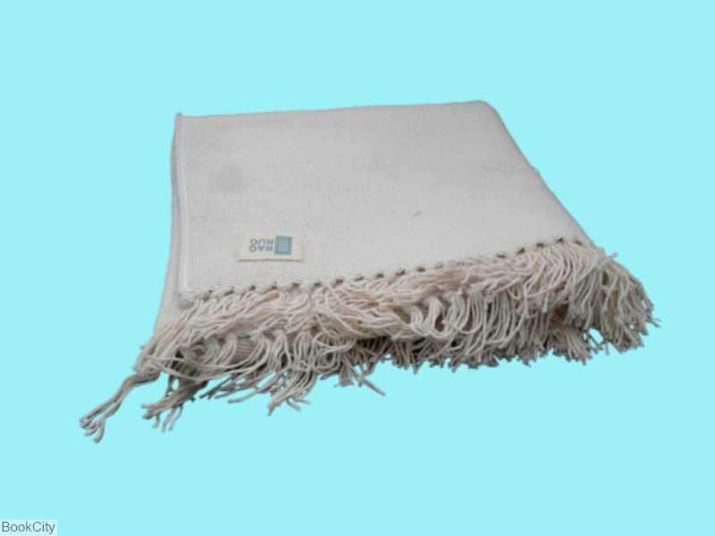 گلیم 65×110 قلمکار سفید ترنج‌دار RAG RUG