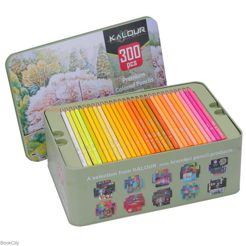 مدادرنگی 300 رنگ جعبه فلزی Kalour Premium Colored Pencils