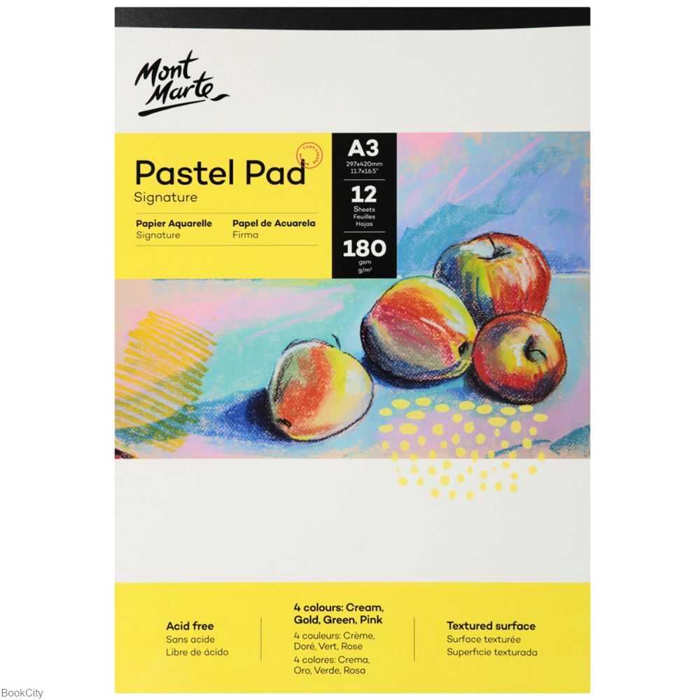 دفتر طراحی 12 برگ 42×30 Mont Marte Pastel Pad 180g