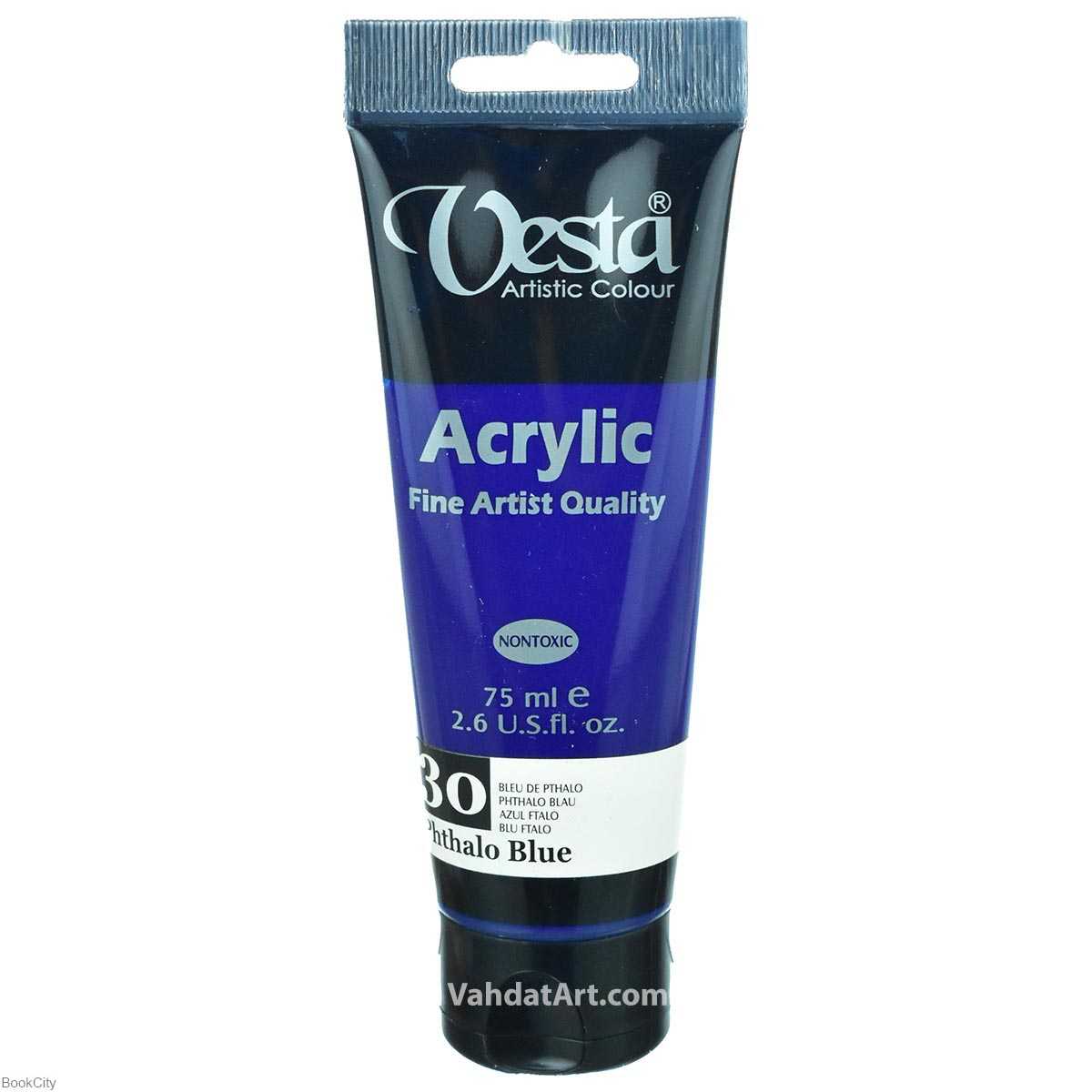 رنگ آکریلیک Vesta 75ml Phthalo Blue 30 - 0
