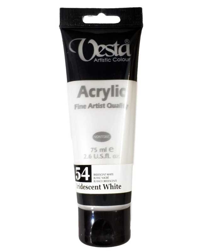رنگ آکریلیک Vesta 75ml Iridescent White 54 - 0