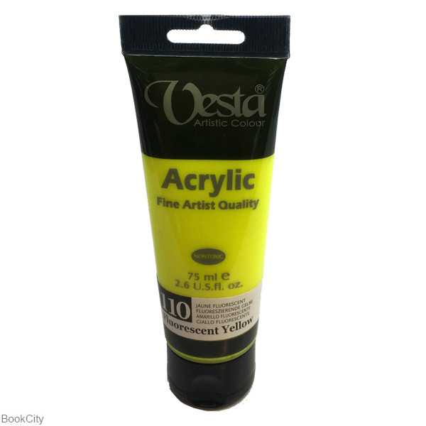رنگ آکریلیک Vesta 75ml Fluorescent Yellow 110