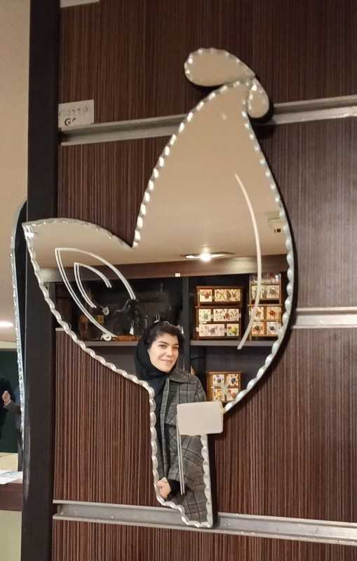آینه طرح خروس شمشاد