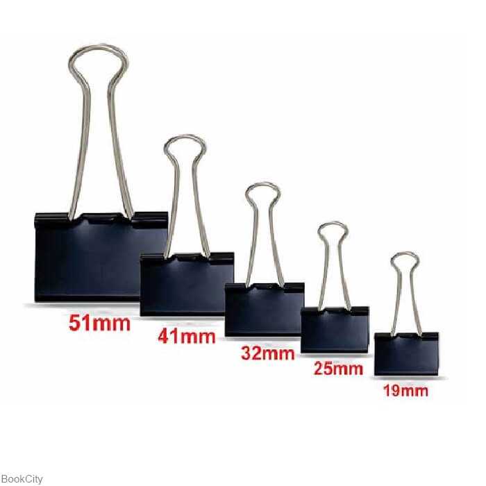 گیره دوبل 25mm مشکی 12 عددی Parsikar JM 125