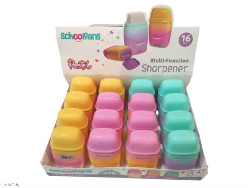 تراش 2 سوراخ مخزن‌دار پاکن‌دار رنگی schoolfans 92665 - 0