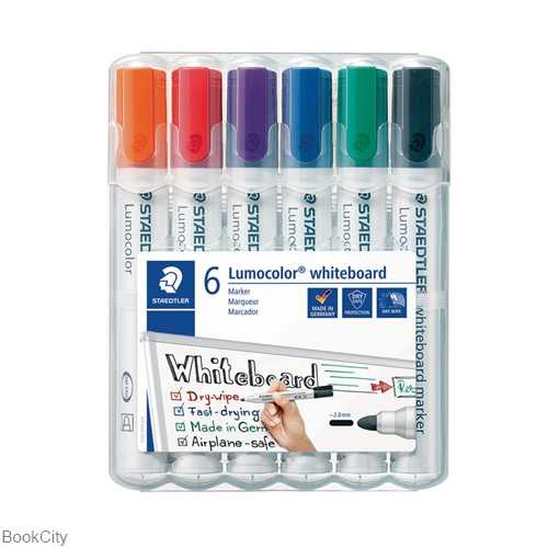 ماژیک وایت‌برد 6 رنگ نوک گرد STAEDTLER 351WP6 Lumocolor
