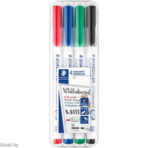 ماژیک وایت‌برد 4 رنگ نوک گرد STAEDTLER 301WP4 Lumocolor