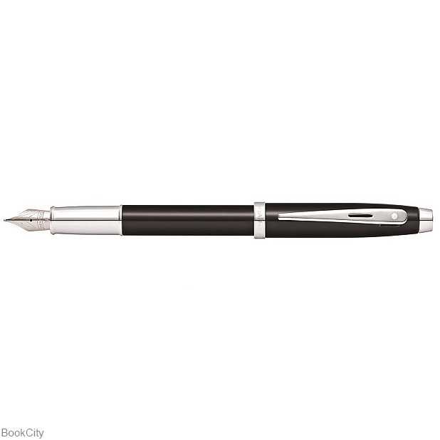 خودنویس لاک مشکی گیره استیل SHEAFFER 100