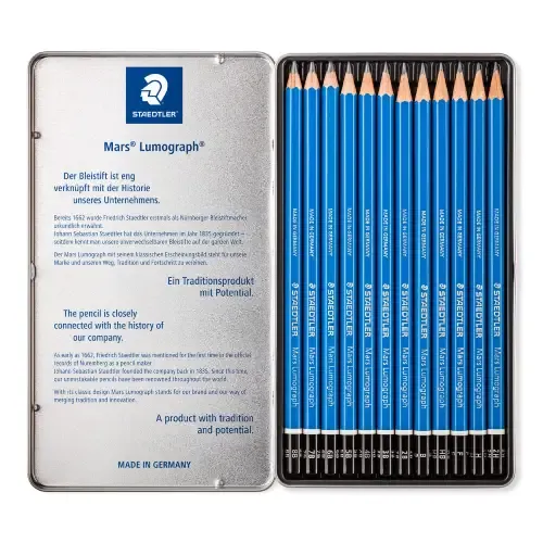 ست مداد طراحی 12 عددی STAEDTLER 100G12S Mars Lumograph