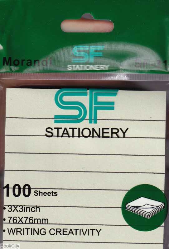 یادداشت چسب‌دار 100 برگ 76×76 رنگی خط‌دار SF317