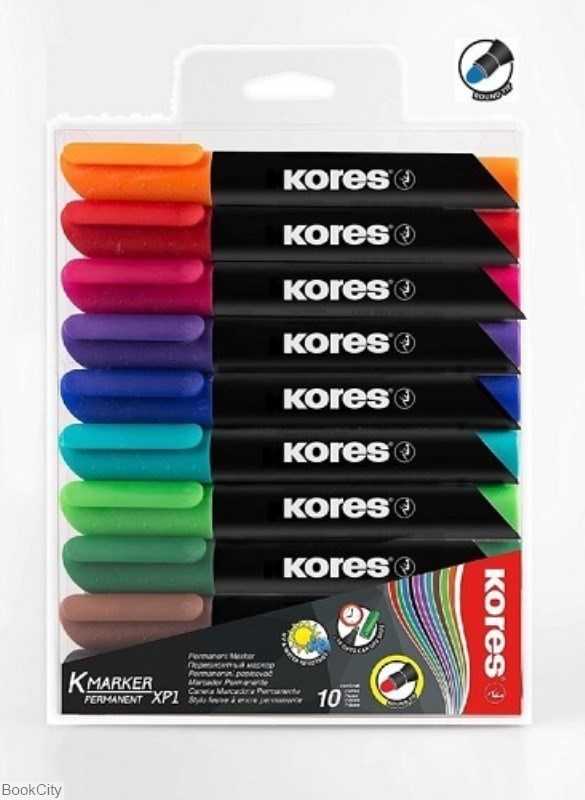 ماژیک 10 رنگ نوک گرد Kores 20900
