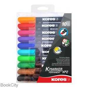 ماژیک 10 رنگ نوک تخت Kores 20901