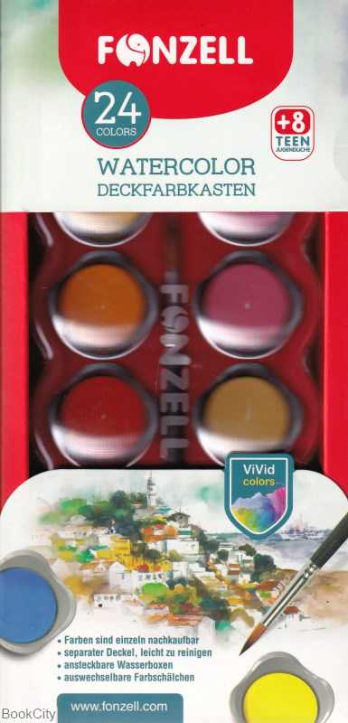 آبرنگ 24 رنگ FONZELL 463041 School - 0