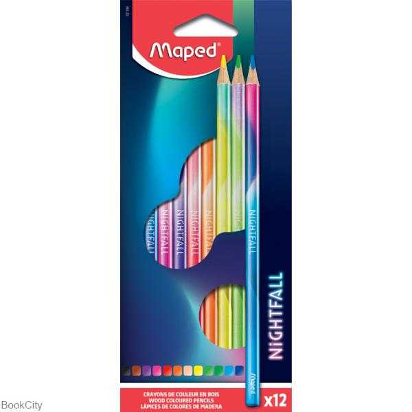 مدادرنگی 12 رنگ مقوایی Maped 831700 Night Fall - 0